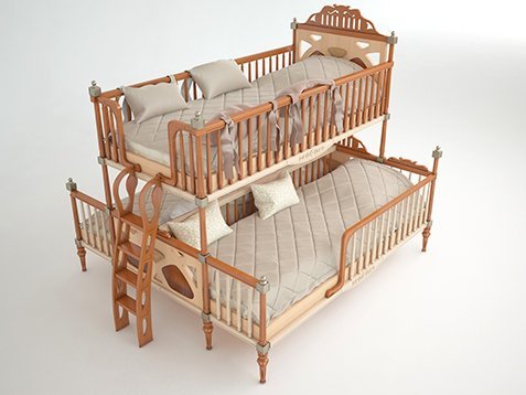 Трехъярусная кровать «Amafor» от фабрики элитной детской мебели VinsenT Kids